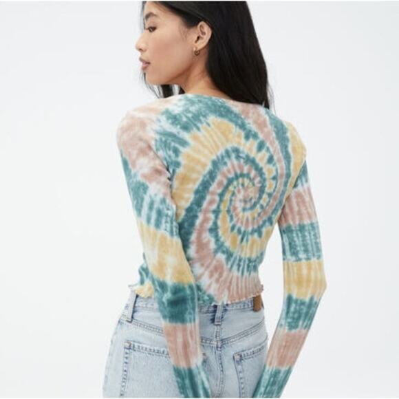 Aeropostale Long Sleeve Tie-Dye Cozy Cropped Shrunken Tee Size S‎ - Picture 2 of 4